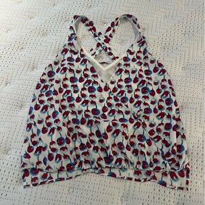 Cooper & Ella Stylish Red and Blue Patterned Tank Top